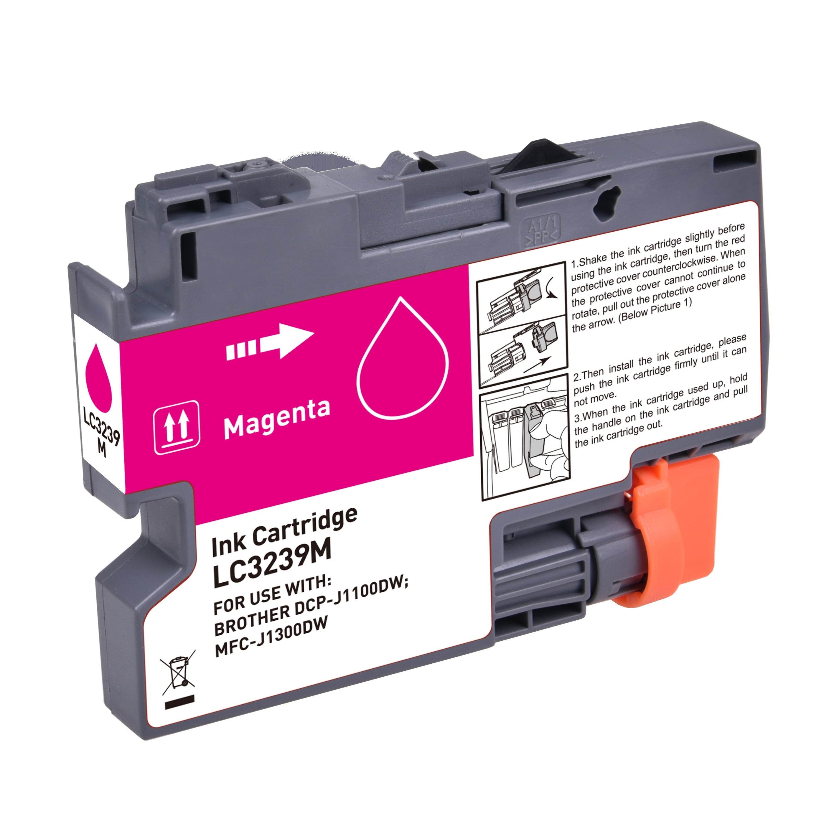 Brother LC-3239XLM ink cartridge, supply 5000 Magenta, Warranty 3 years.