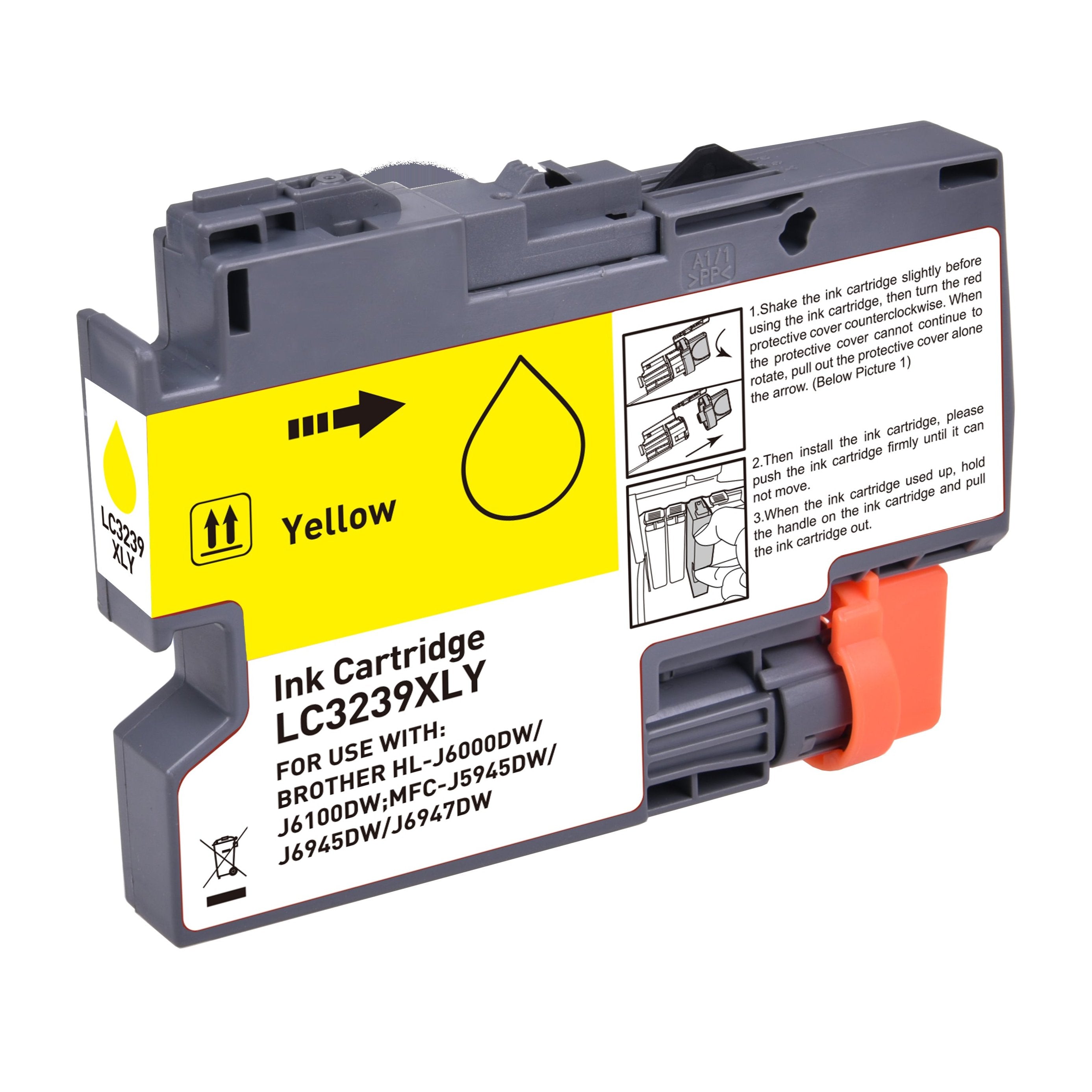 Brother LC-3239XLY ink cartridge, supply 5000 Yellow, Warranty 3 years.